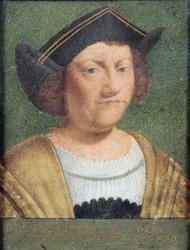 Portræt af Christopher Columbus (1451-1506) (vellum)